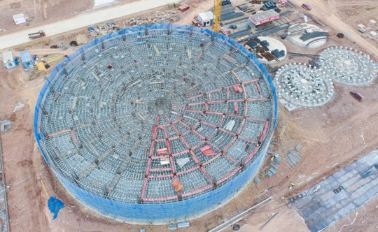 邦普宜化項(xiàng)目標(biāo)志性建筑“鳥(niǎo)巢”初具雛形！(圖1)